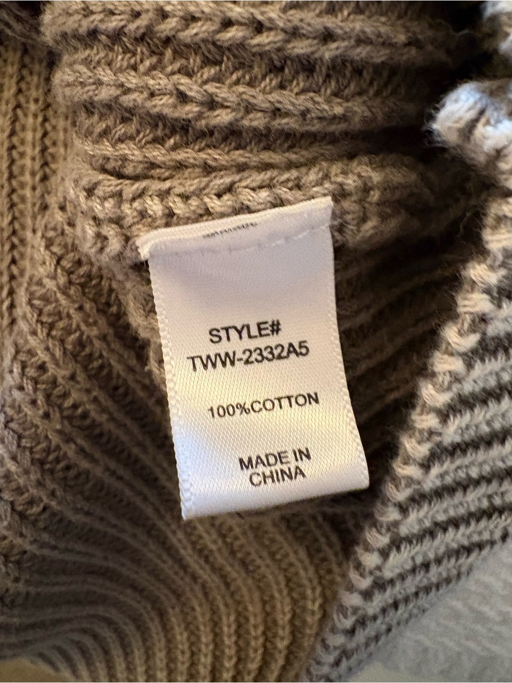 Arcadia Beige Knit Crew Neck Fisherman Sweater with Pocket - Picture 4 of 4
